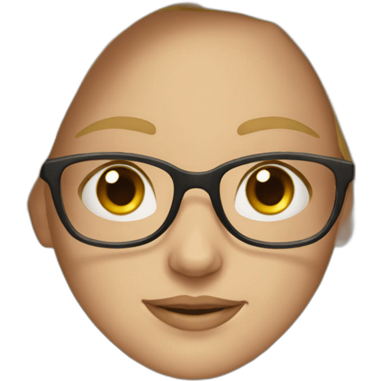 girl with gray eyes and blond hair wearing glasses emoji