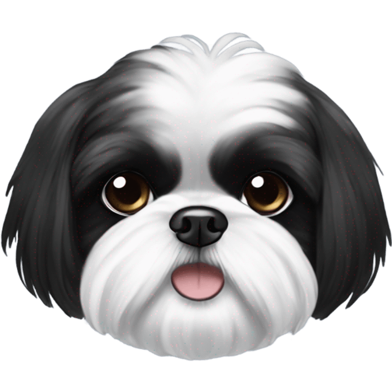 Black and white Shih Tzu with a black head ￼ emoji