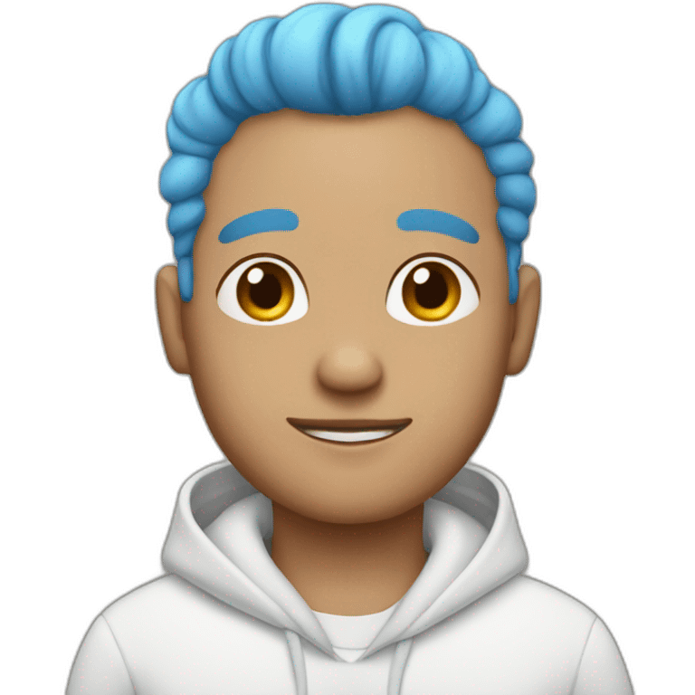 white pregnant queer blue haired man emoji