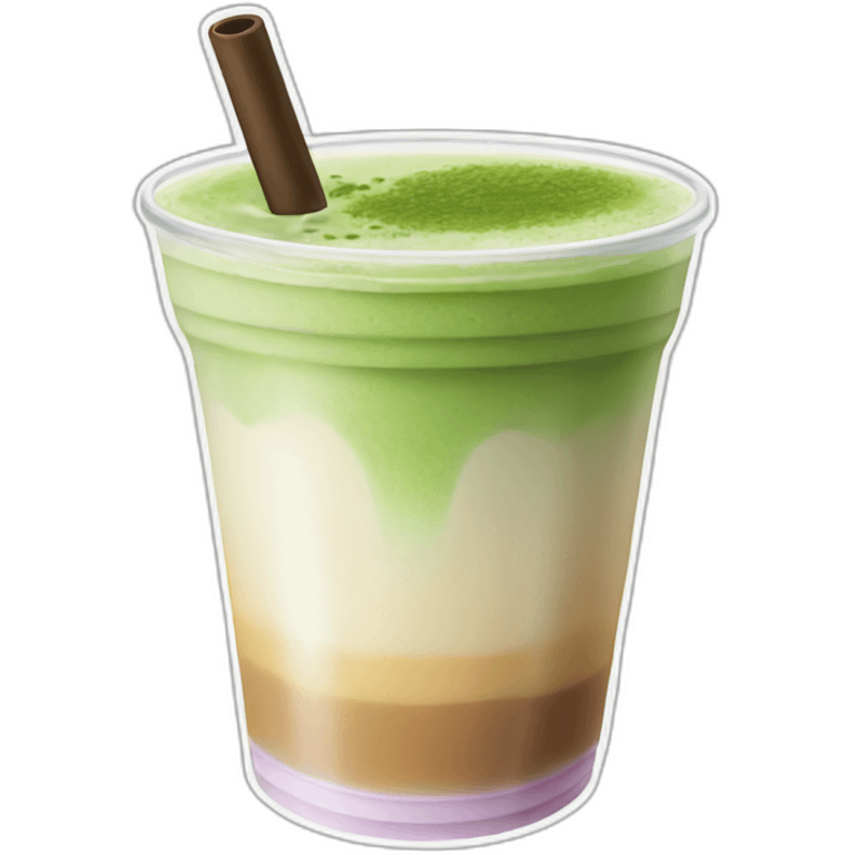 Matcha latte bubble tea emoji