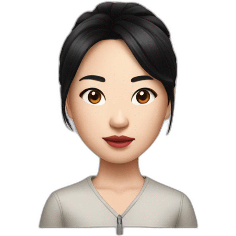 Greta Lee actor asian portrait black hair head only emoji