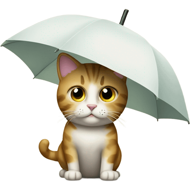 Cat with umbrella emoji