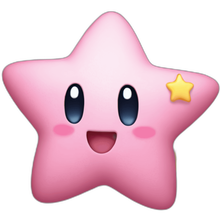 cute happy Kirby holding a star emoji