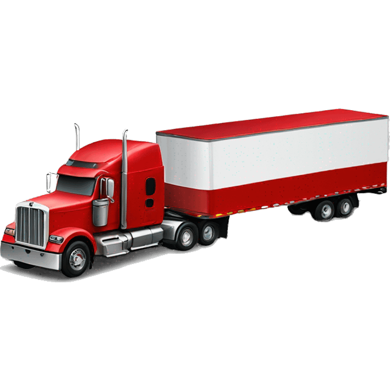 Realistic red 18 wheeler truck with red trailer emoji