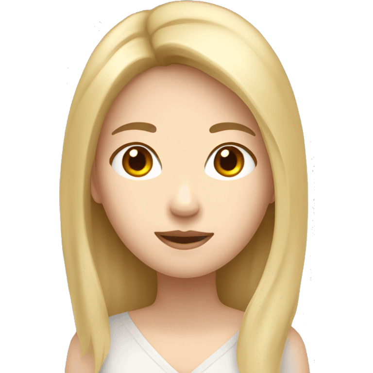 have small face, middle long blond hair white skin color asian woman, from shoulders, make only one emoji,  emoji