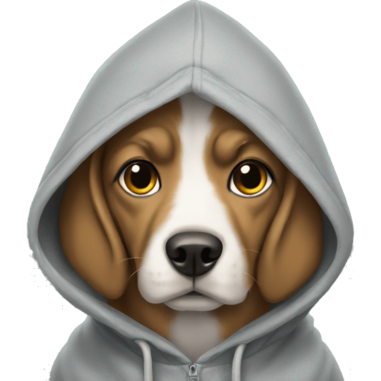 Dog wearing hoodie emoji