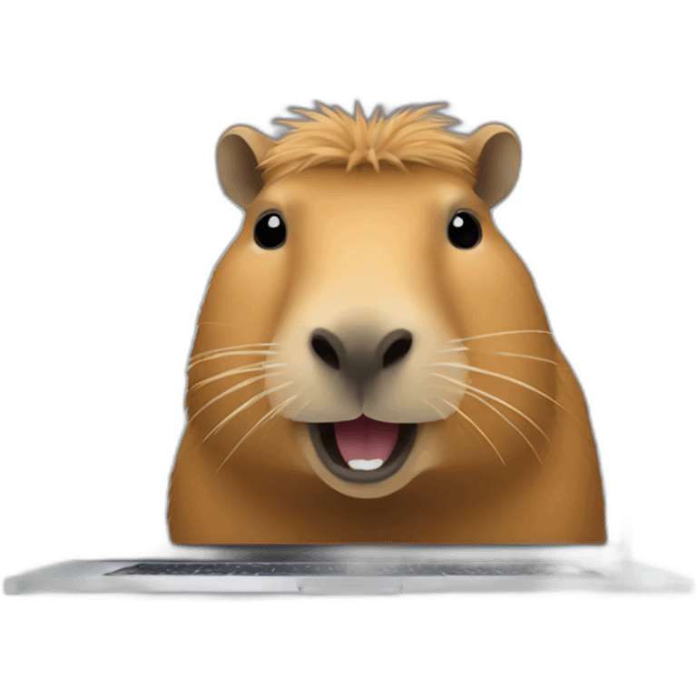 capybara using macbook emoji