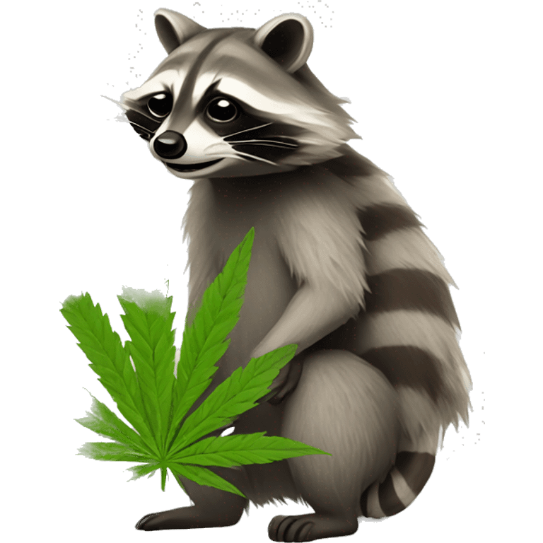 Raccoon with weed emoji