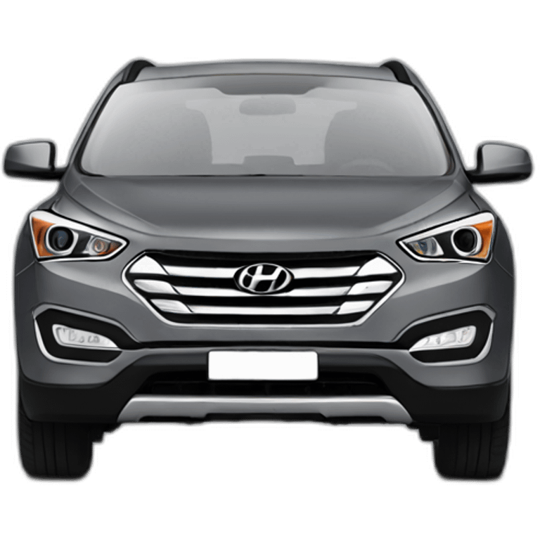 Comic drawing of Hyundai Santa Fe year 2013 dark grey emoji