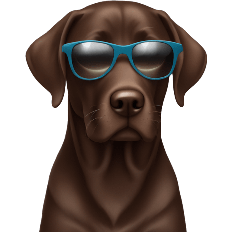 Chocolate lab in sunglasses emoji