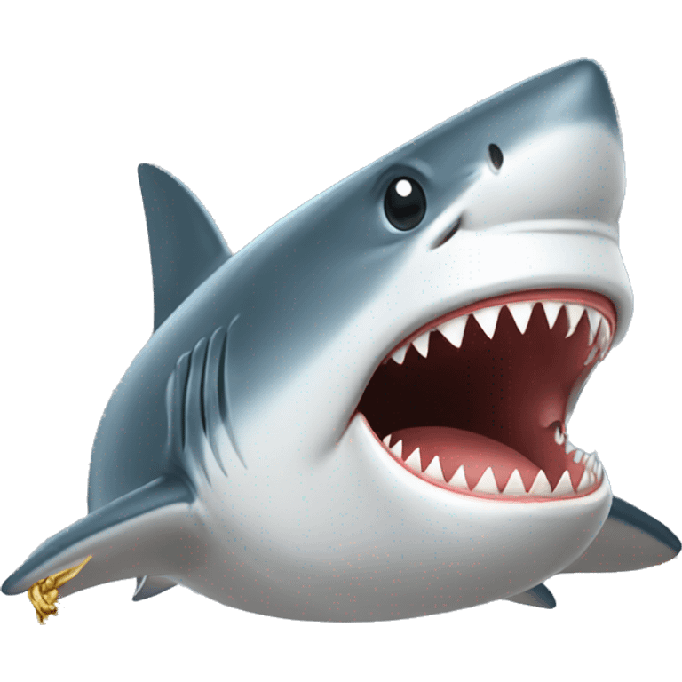 shark wearing a gold chain emoji