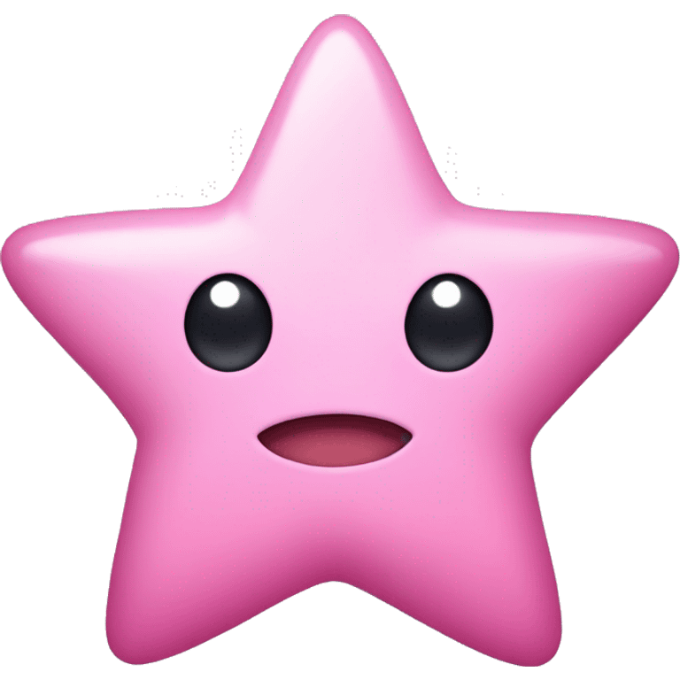 Little pink star with kawaii eyes emoji