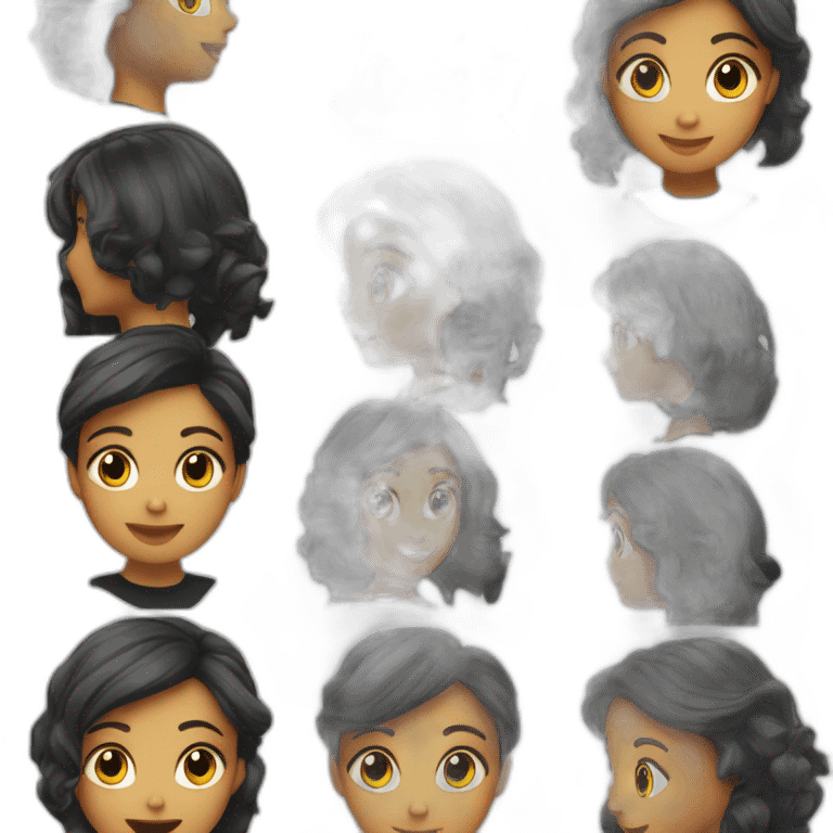 Fille cheveux noir carré emoji