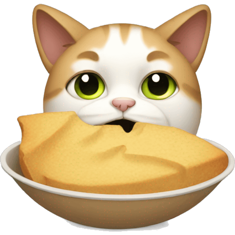 Sad cat eating  emoji