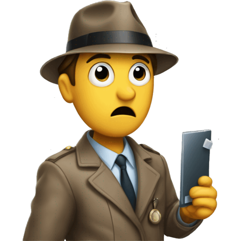 detective using a clue looking at a database and shocked to find that the database has inconsistencies emoji