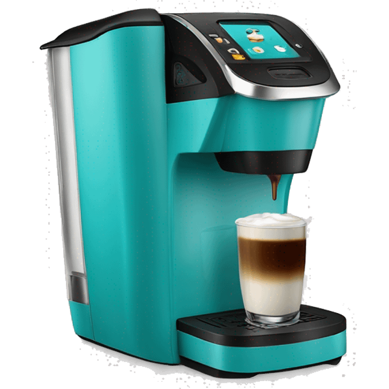 Realistic turquoise keurig coffee machine  emoji