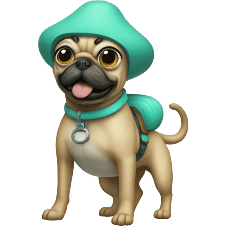 squidward riding pug emoji