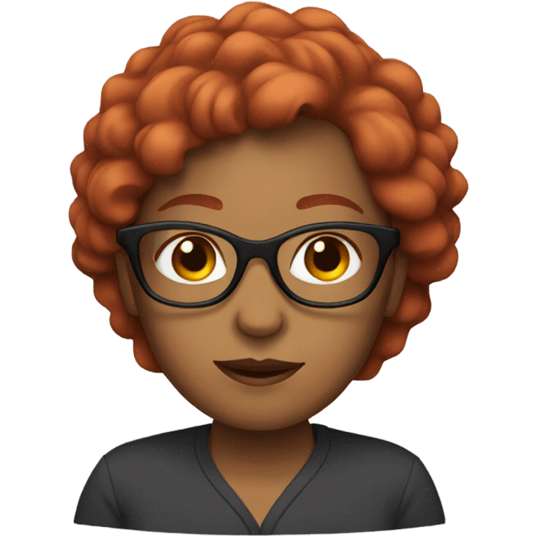 woman with red hair and glasses  emoji