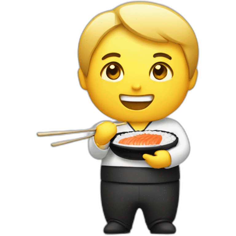 happy guy eating sushi emoji