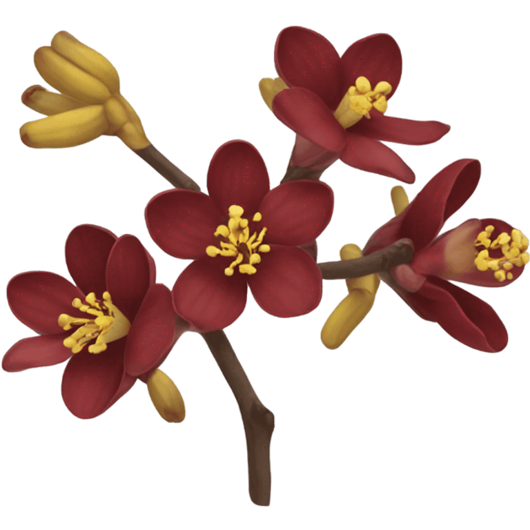 Red Chimonanthus praecox without leaves  emoji