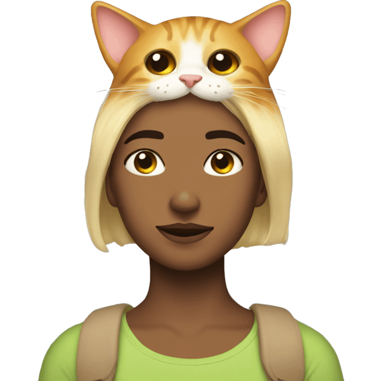 Me with a cat on my head emoji