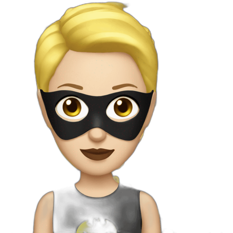 batgirl short blonde hair with mask emoji