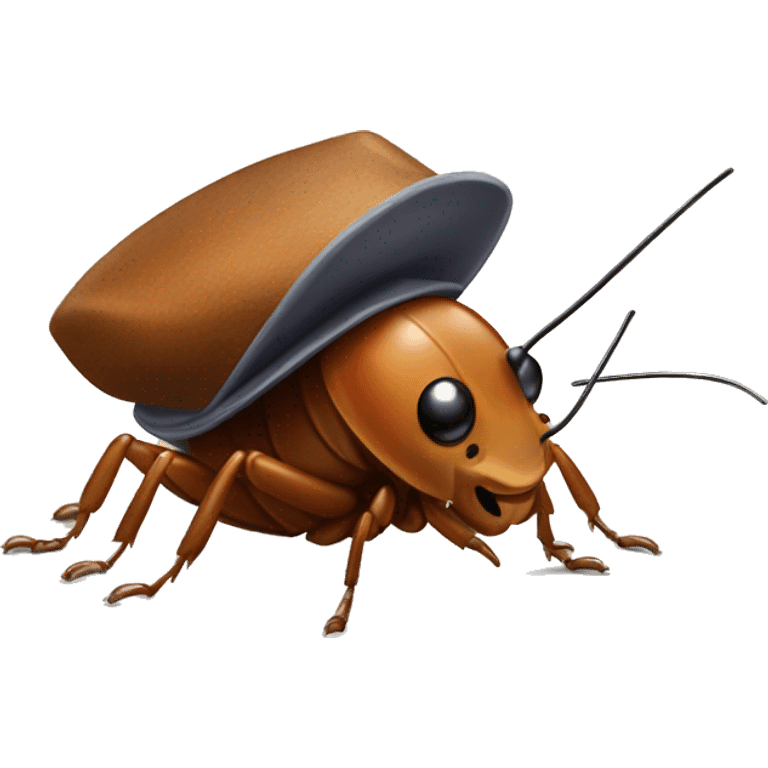 Cockroach wearing a hat emoji