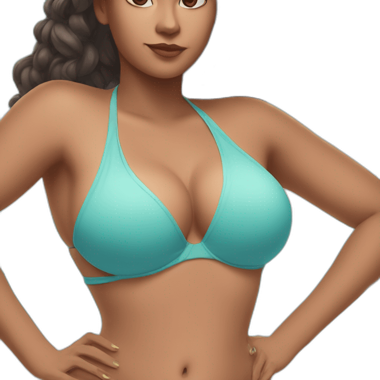 Slim-thicc woman bikini hands on hips pose (beach body) emoji