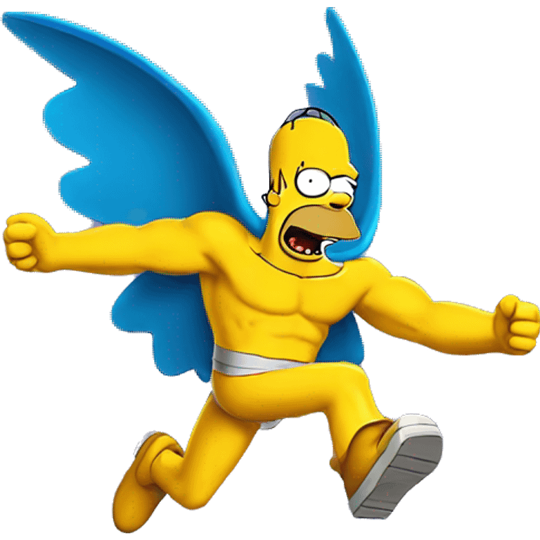 homer simpson superhero flying emoji