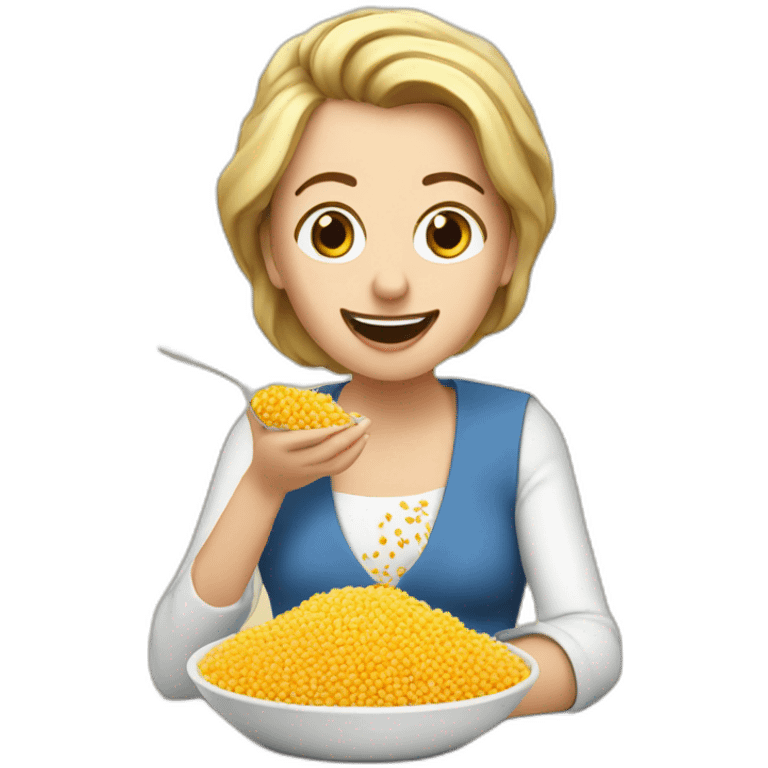 Marie lepen eating couscous emoji