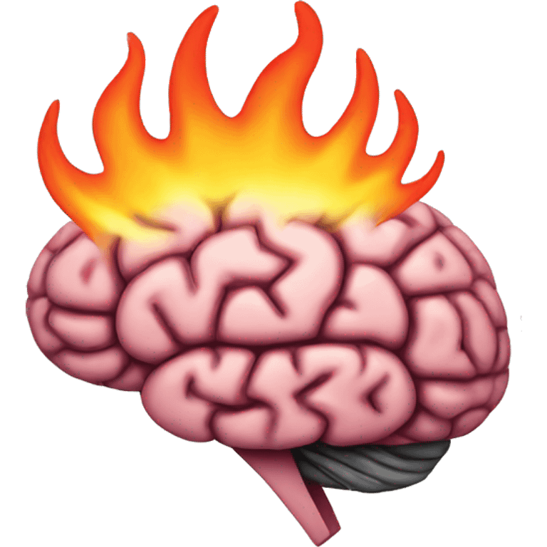 brain with flames emoji