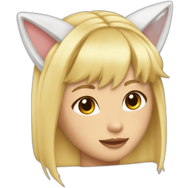 sexy blonde cat ears emoji