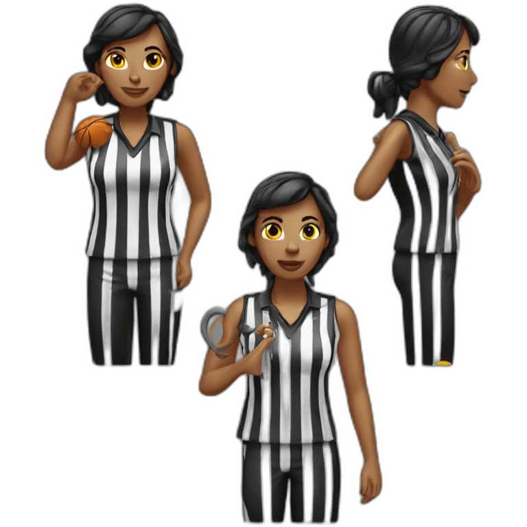 female basketball referee with whistle in hand emoji