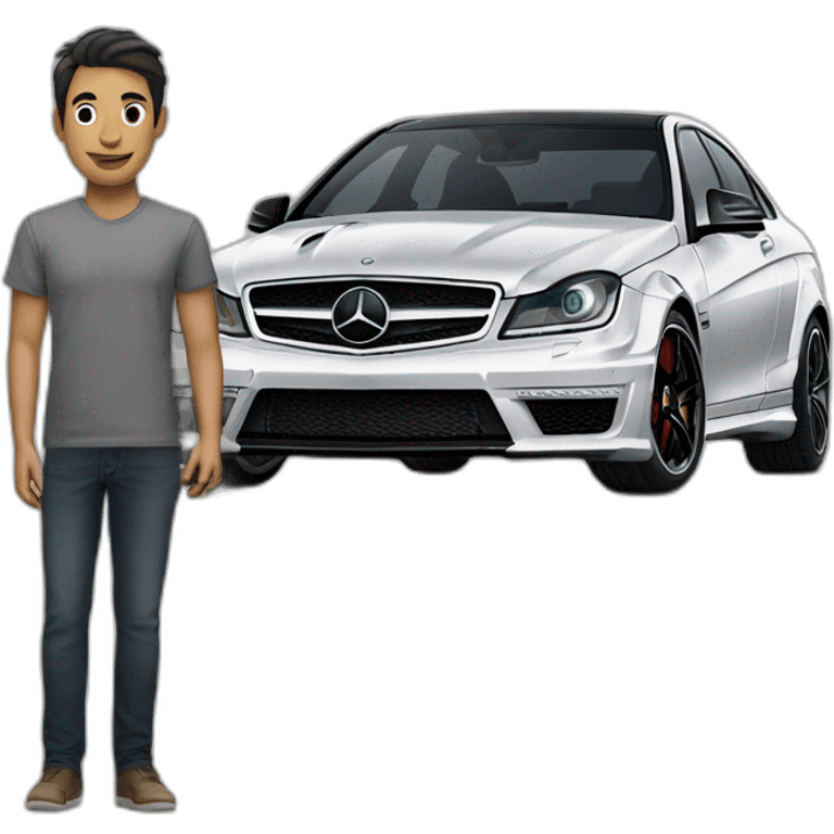 2014 mercedes c63 and person emoji