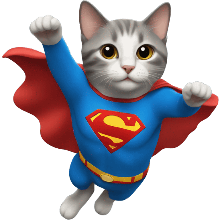 Cat flying with superman costume  emoji