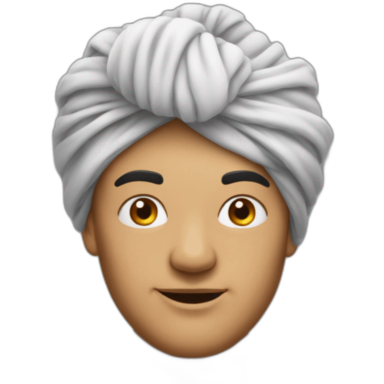 Grosse tete chauve avec un turban emoji