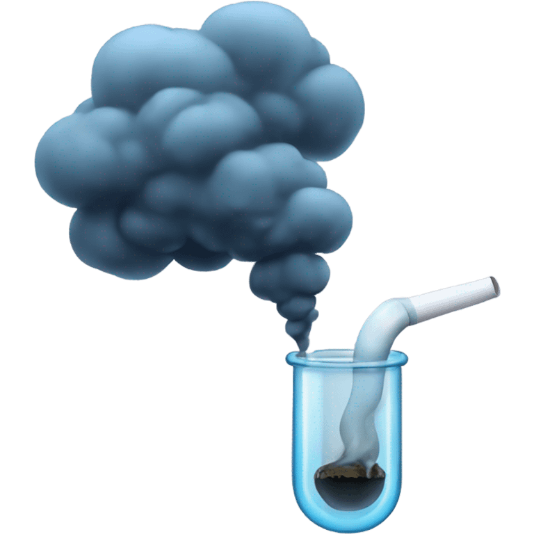 Smoke Rising out of a glass pipe emoji