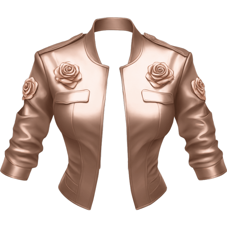 Realistic Isolated open Rose gold military style bolero jacket. emoji