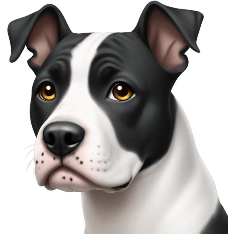 Dog black and white amstaff  emoji