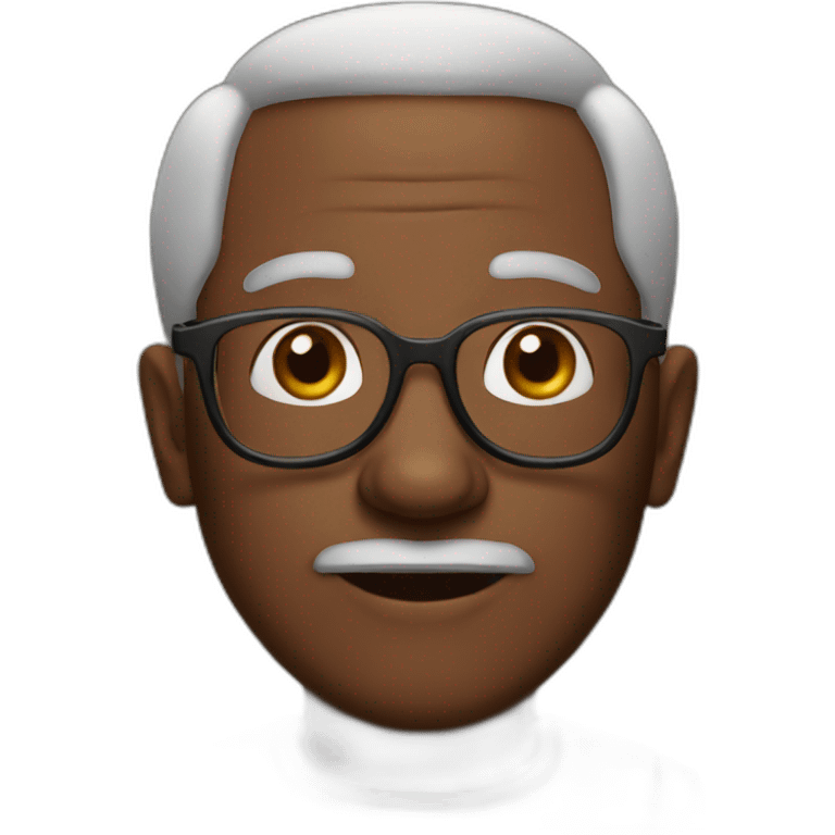 black grandpa with glasses emoji