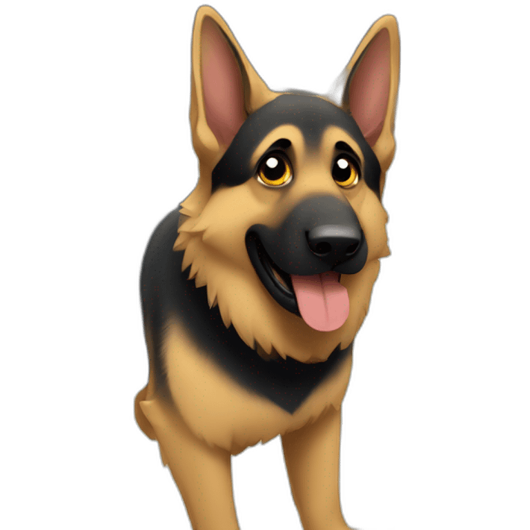 German shepherd on a train car emoji