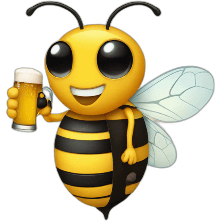 bee drinking a beer emoji