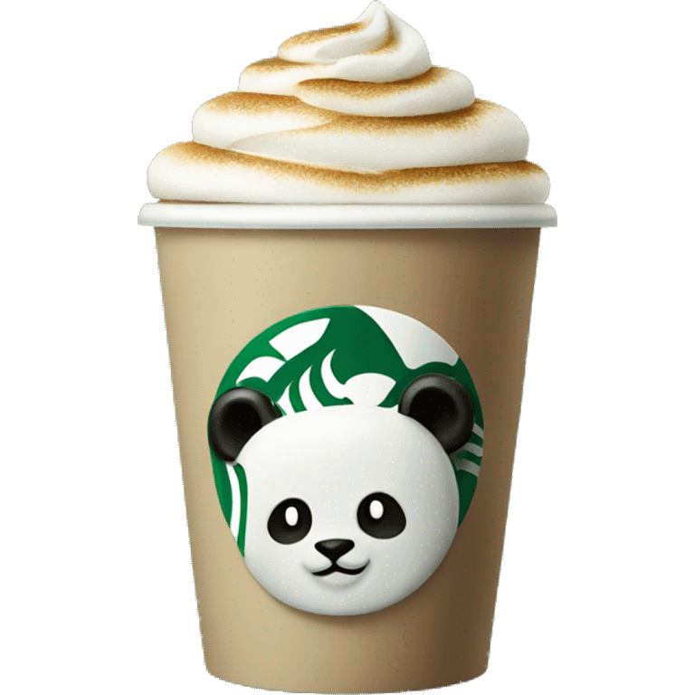 Starbucks with a panda logo emoji