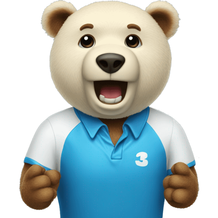 Bowling bear blue emoji