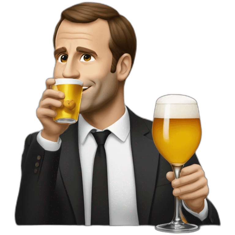 macron drinks a leffe emoji