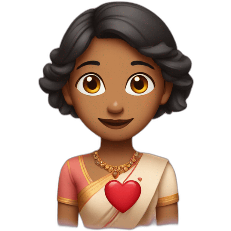 Indian girl with heart emojis  emoji