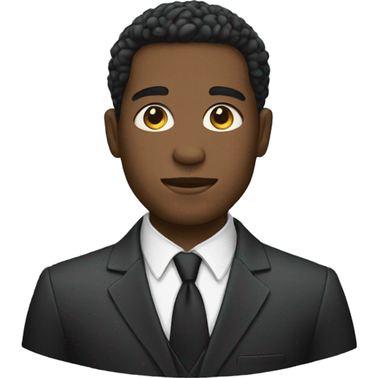 black man (not very black) in a suit emoji