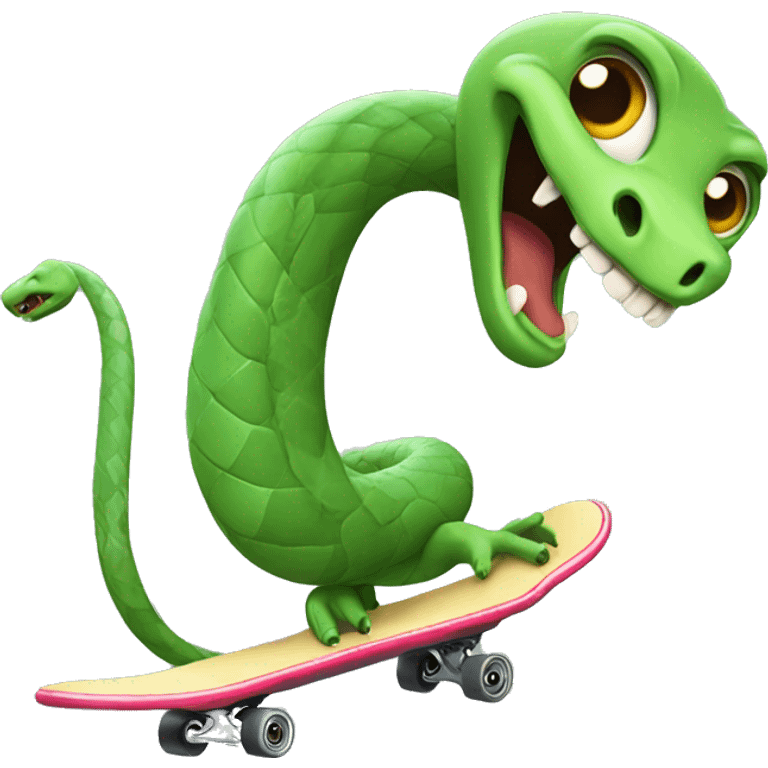 Snake skateboarding emoji