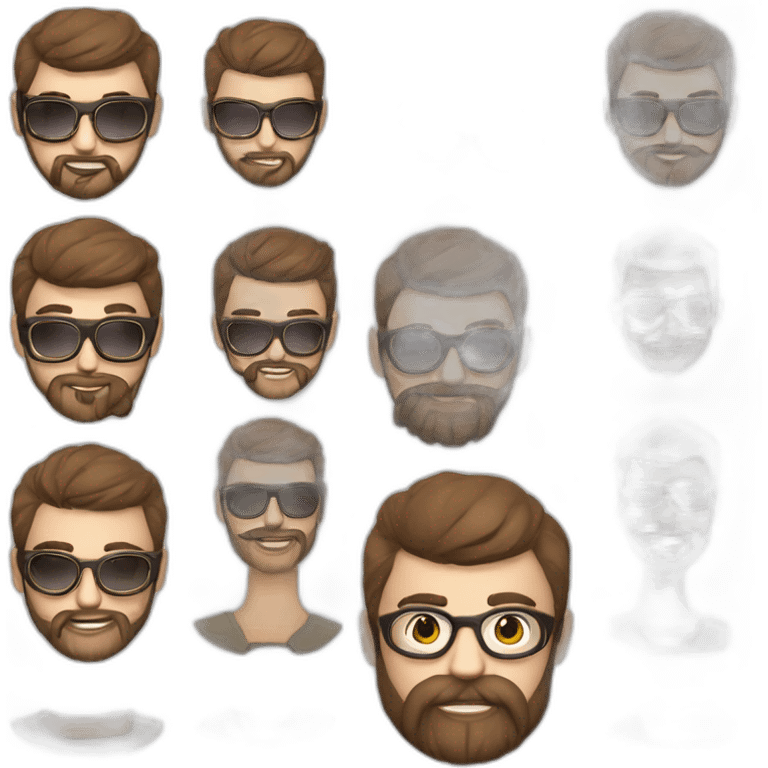 jardinier brun barbu lunettes ronde emoji