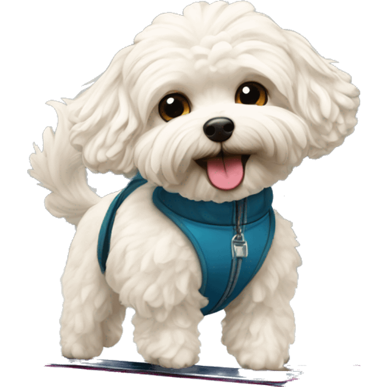 Maltipoo skiing emoji